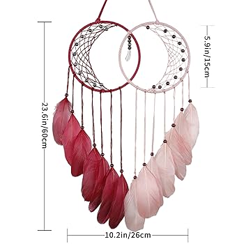 Amazon.com: Holmgren Pink Red Moon Dream Catchers - Double